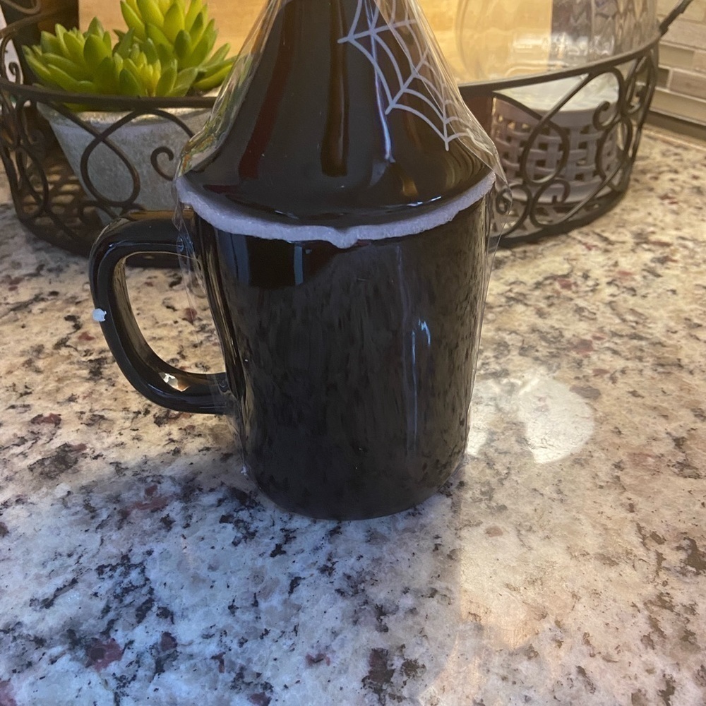 Rae Dunn caught in your web lidded mug, ceramic, Halloween - Picture 2 of 4